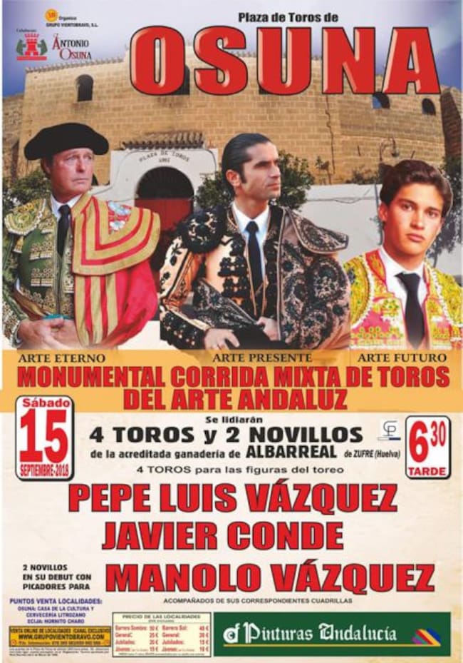 Cartel del festejo del próximo 15 de septiembre en Osuna