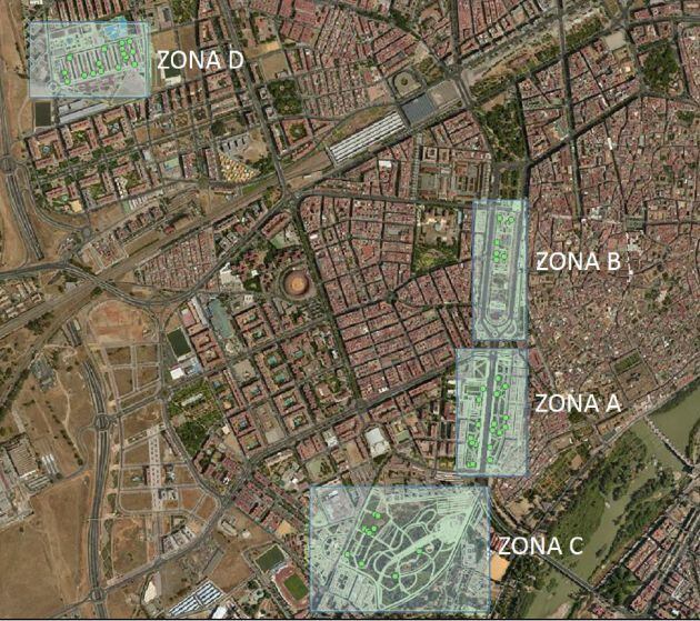 Plano general de la zona de estudio de los pinos