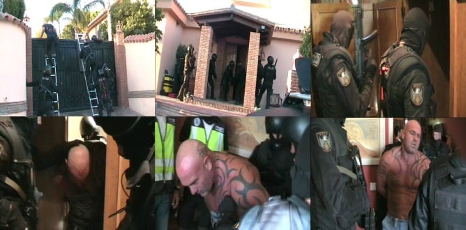 Secuencia del arresto del narcotraficante en su casa de Alhaurín de la Torre (Málaga)