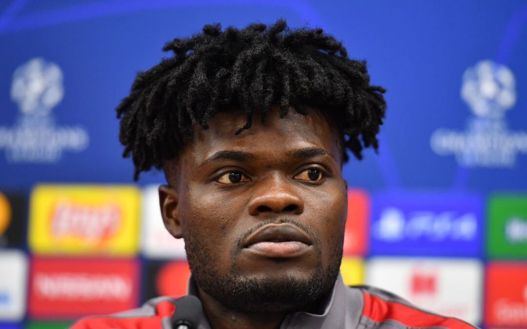 Thomas Partey, en su comparecencia de prensa previa al partido ante el Lokomotiv