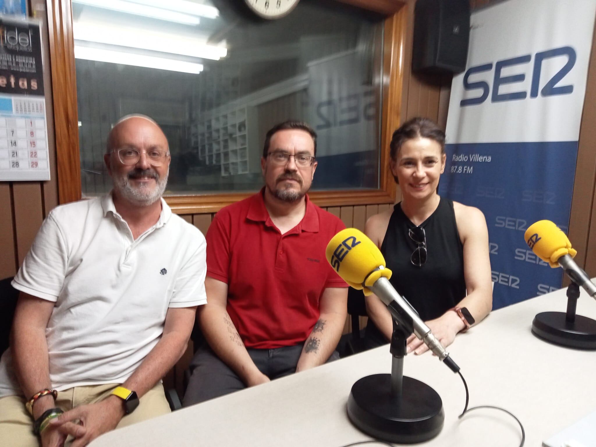 Presidente de la Comparsa, Marián Tomás y Pedro Muñoz