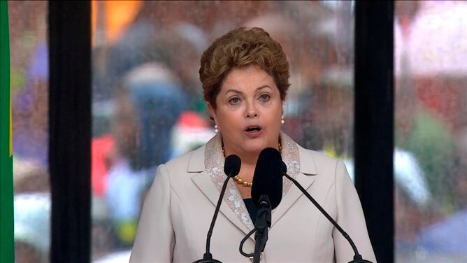 Dilma Rousseff, presidenta de Brasil, en su discurso de despedida a Mandela