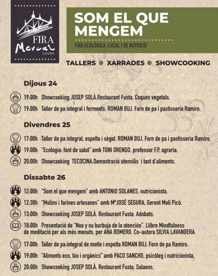 Programa de actividades de Fira Mercat.
