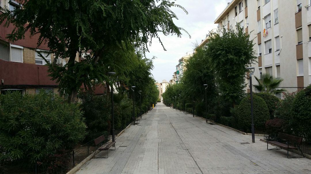 Estado actual del Paseo de la Virgen del Rocío.