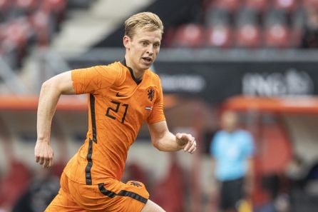 de Jong durante un partido con la selección holandesa