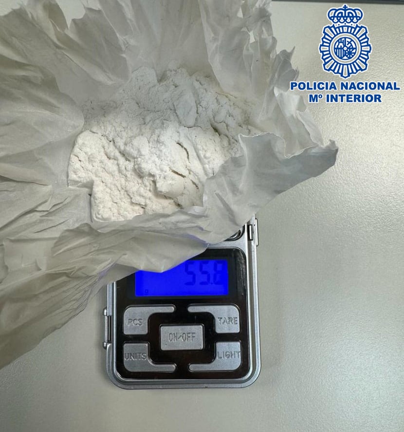 Casi 56 gramos de cocaína aprehendida por la Policía Nacional