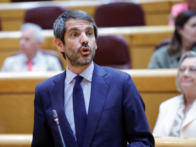 MADRID, 21/04/2026.- El ministro de Cultura, Ernest Urtasun, interviene durante la sesión de control al Gobierno celebrada por el pleno del Senado, este martes en Madrid. EFE/ Zipi