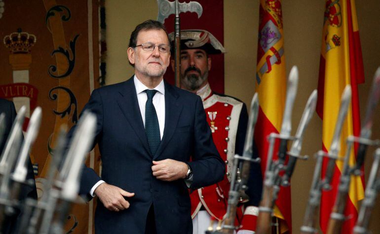 El presidente en funciones, Mariano Rajoy, durante la fiesta del 12-0