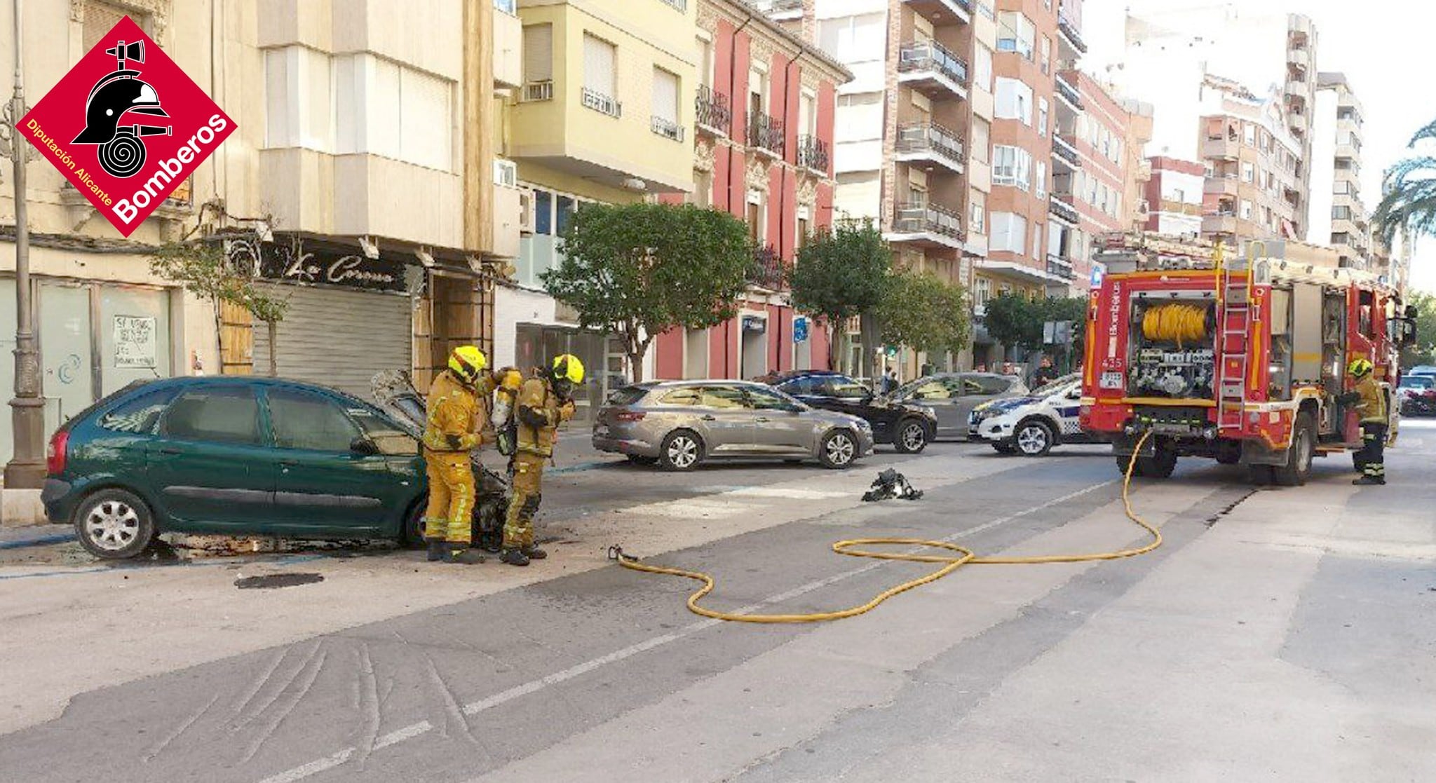 Intervención por el incendio del vehículo