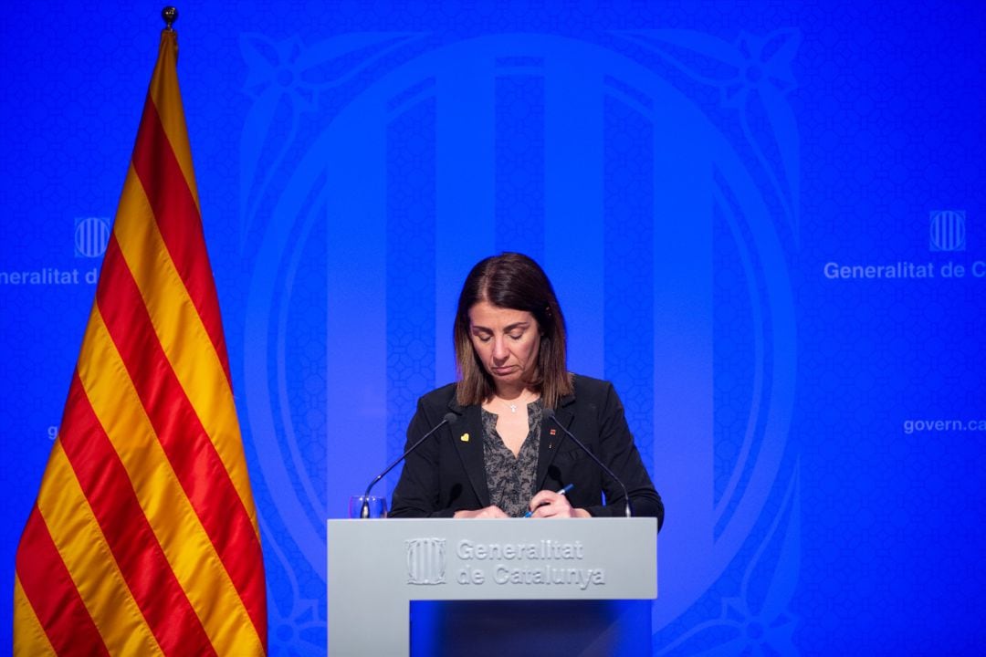 La consellera de Presidencia y portavoz del Govern, Meritxell Budó, en rueda de prensa