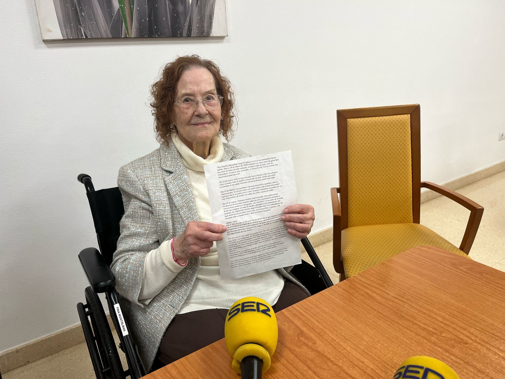 Josefina Montalbán, Conexión desde las Hermanitas de los Pobres en Cartagena recordando la pandemia