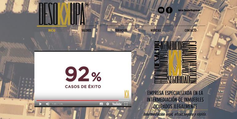La pàgina web de l'empesa Desokupa