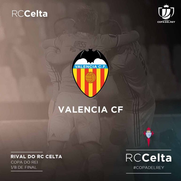 Cartel del sorteo de Copa del Rey de octavos de final para el Celta.