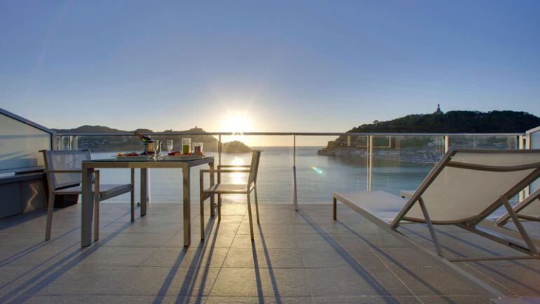 Vista desde una de las terrazas del Hotel de Londres de San Sebastián.