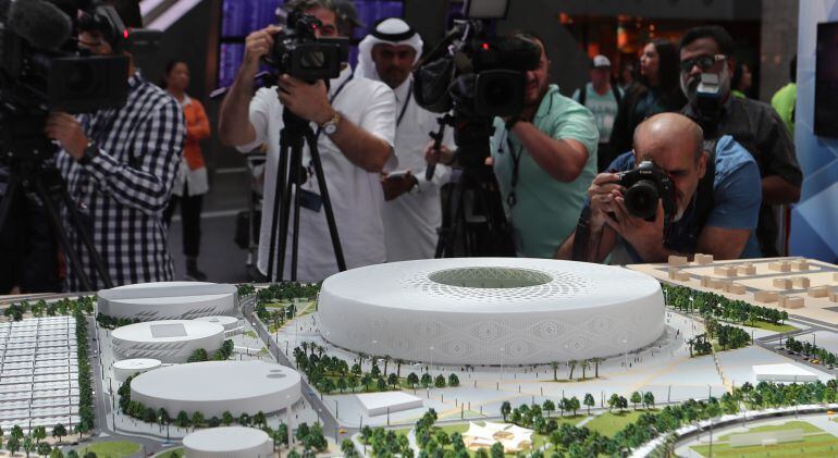 Una maqueta de las instalaciones del Mundial de Catar 2022.
