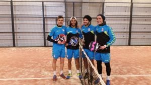 Gallar, Mario, Forniés y Ortí, durante la sesión de pádel de hoy