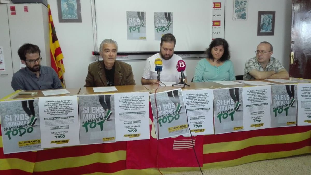 Partidos, sindicatos y entes sociales piden en Maó un cambio político y económico