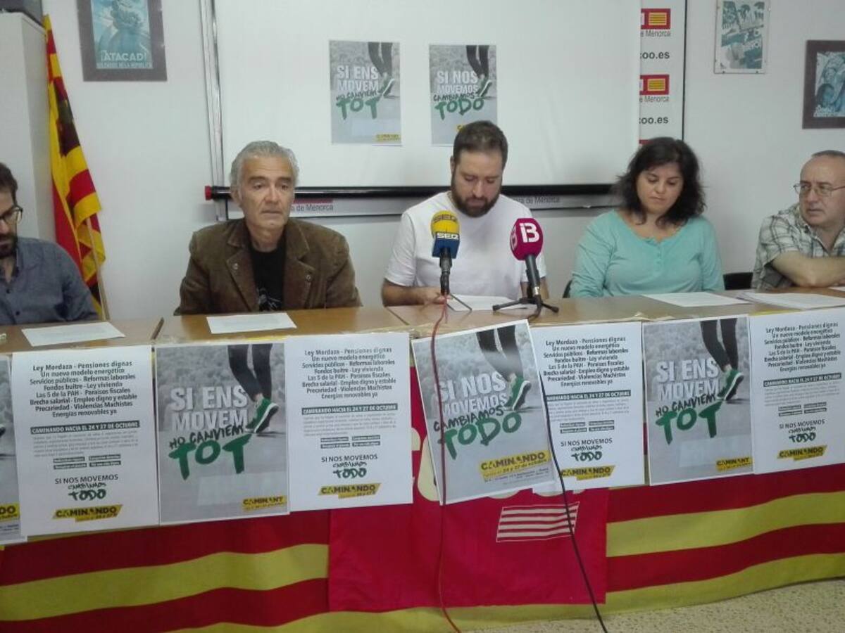 Partidos, sindicatos y entes sociales piden en Maó un cambio político y económico