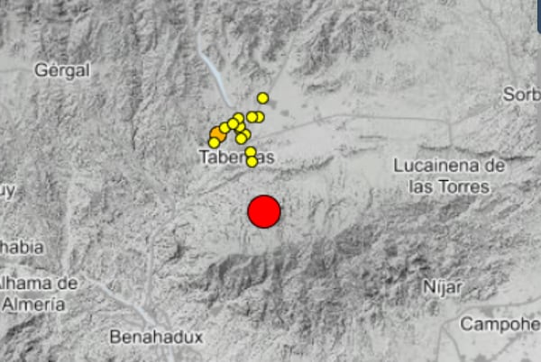 Un terremoto de magnitud 4,3  ha despertado a gran parte de la provincia de Almería durante esta madrugada.