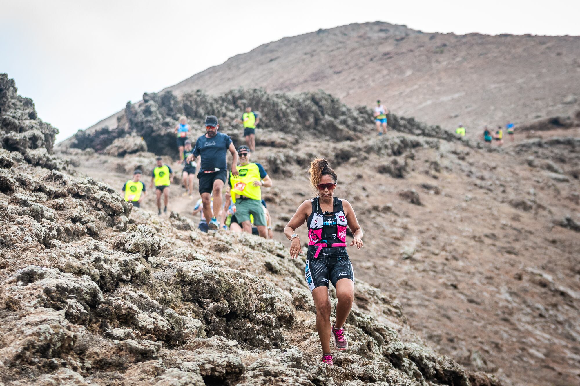 Algunos de los participantes en la carrera.