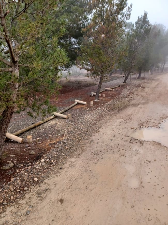 Acto vandálico en el Sierra de San Quílez en Binéfar