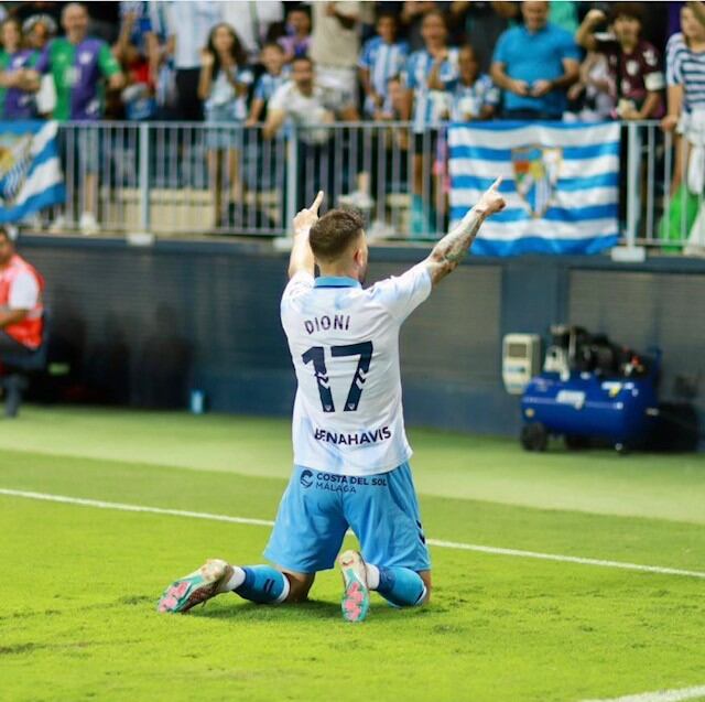 El delantero del Málaga Dioni Villalba
