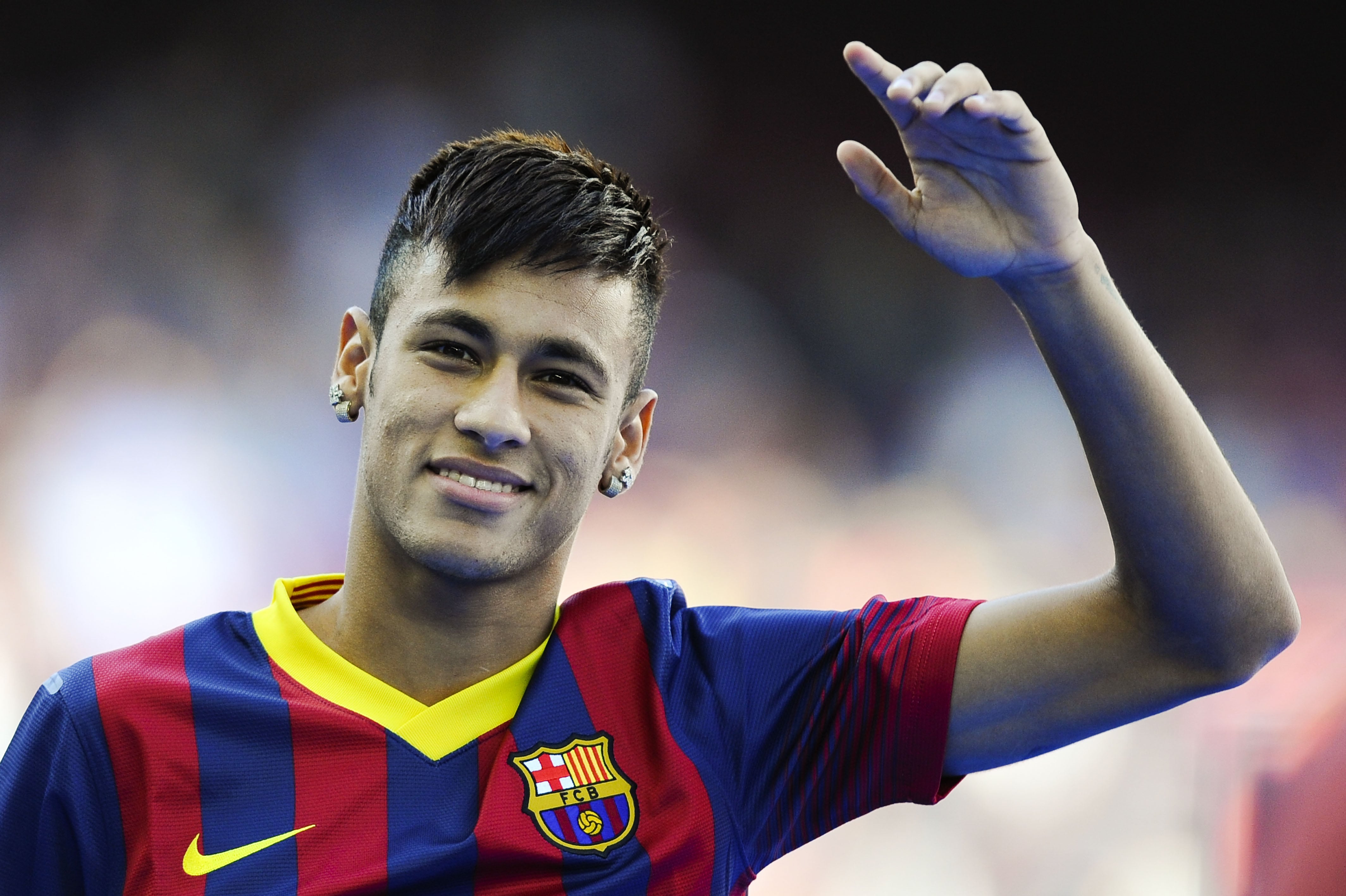 Neymar Júnior, en su presentación con el FC Barcelona