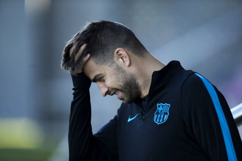 Gerard Piqué durante un entrenamiento