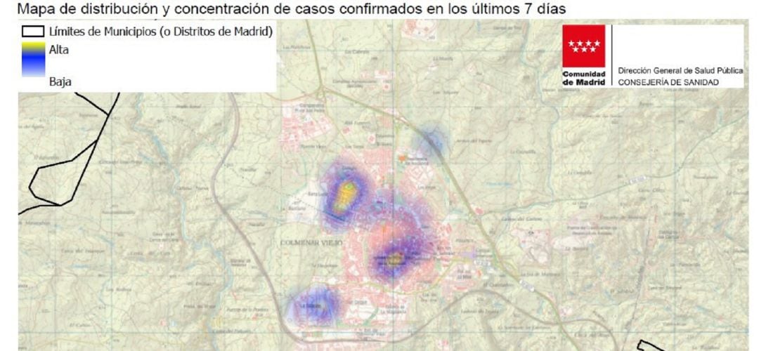 Mapa de incidencia en la Comunidad