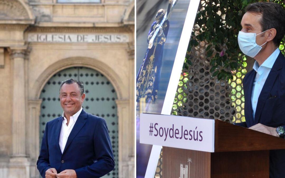 Juan Bautista (derecha) y Emilio Llamas (izquierda), candidatos a presidente de la cofradía Ntro. Padre Jesús (Murcia)