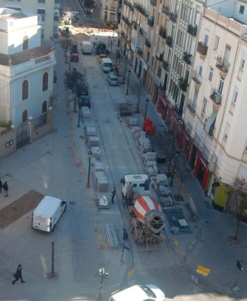 Imagen aérea del chaflan de Pedro III El Grande tras las obras de reurbanización