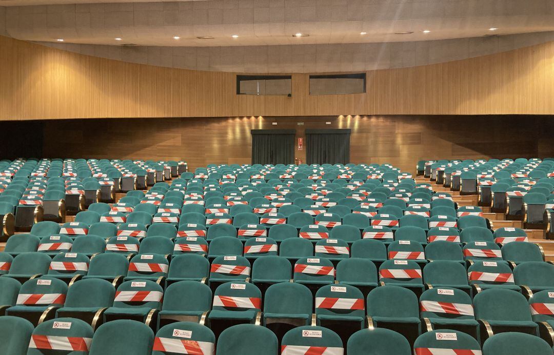Imagen del auditorio de Valdepeñas (Ciudad Real) adaptado a las medidas sanitarias 