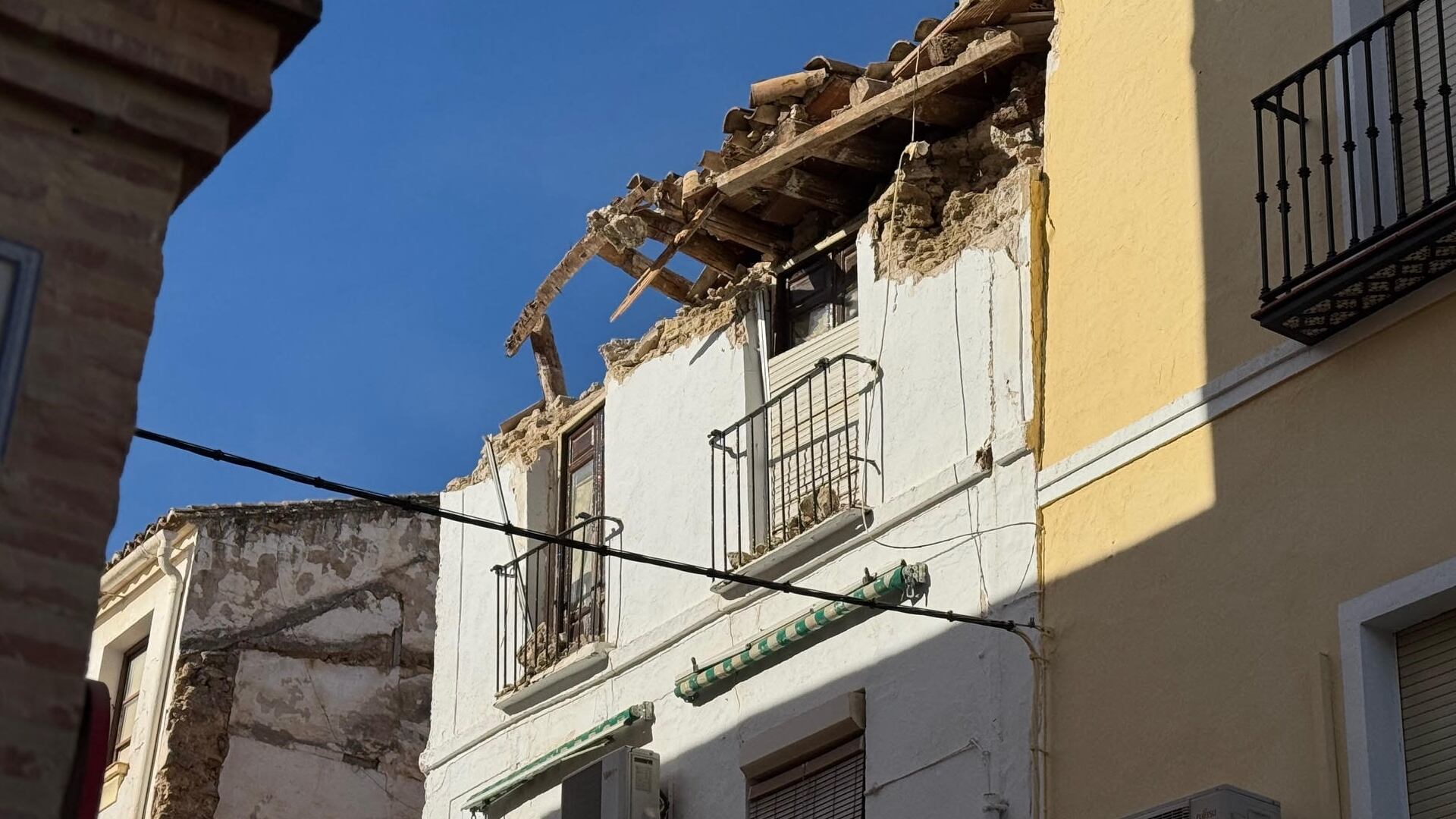 Derrumbe de edificio en Antequera