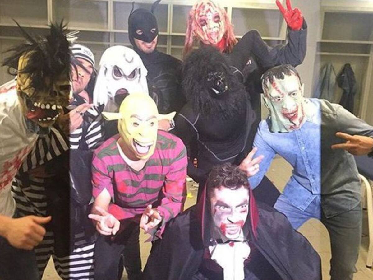 Los jugadores del Barcelona celebran Halloween tras su victoria en Getafe