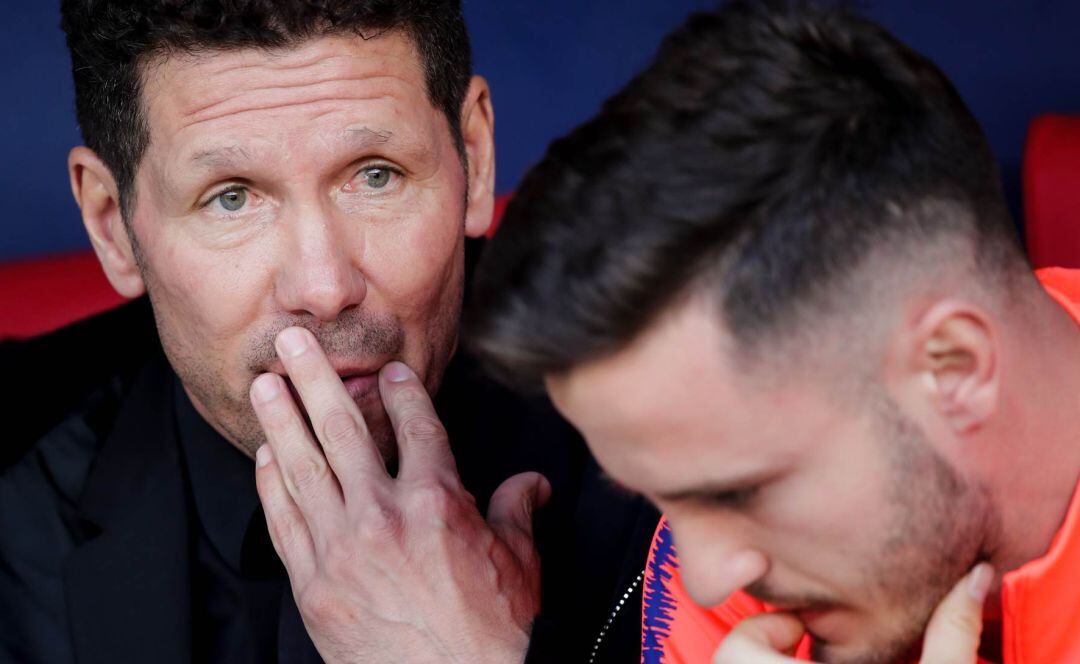 Diego Simeone y Saúl Níguez.