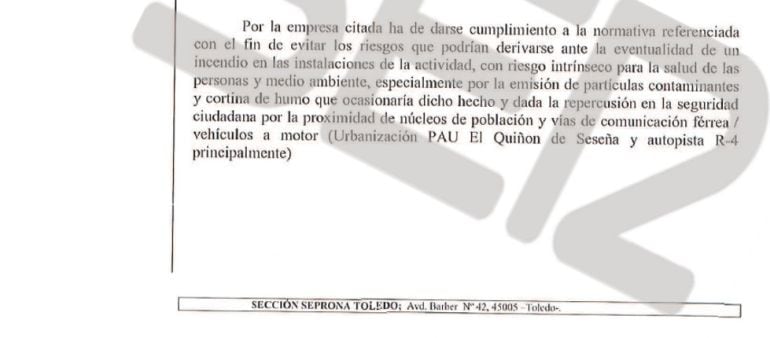 Estracto de las conclusiones del informe del Seprona de la Guardia Civil