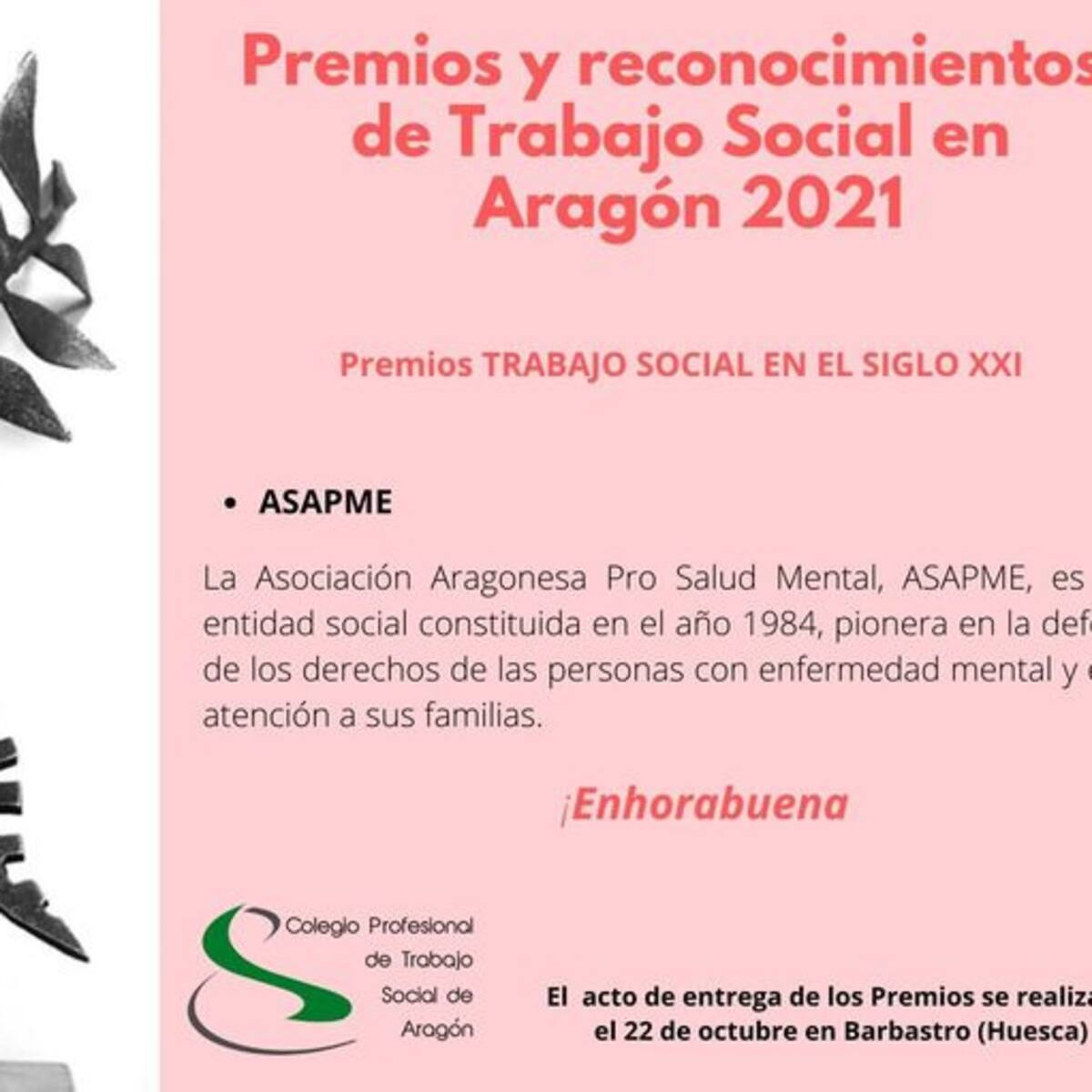 ASAPME, premio "Trabajo Social en el siglo XXI"