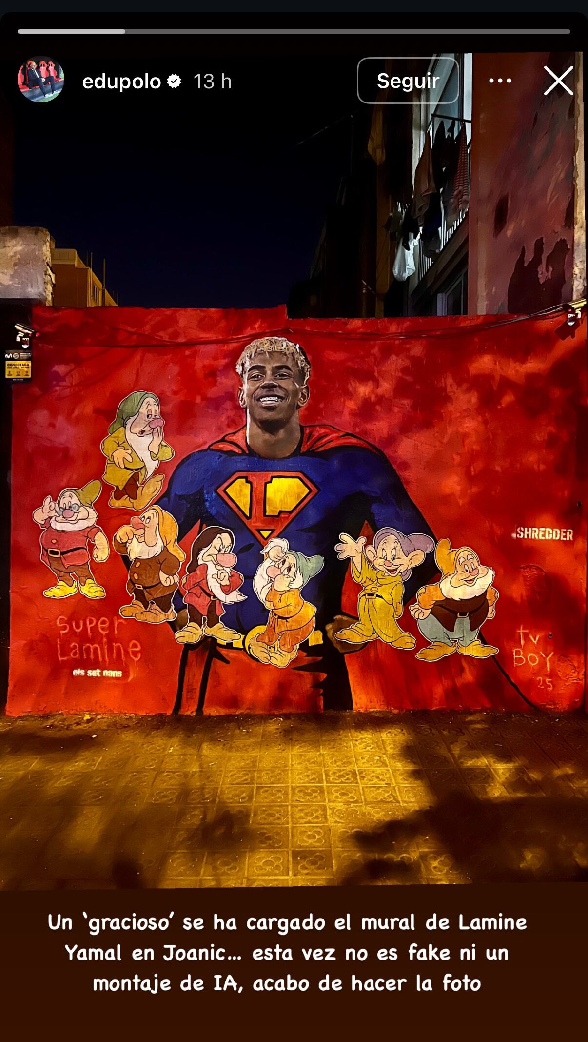 Captura de la cuenta de Instagram de Edu Polo