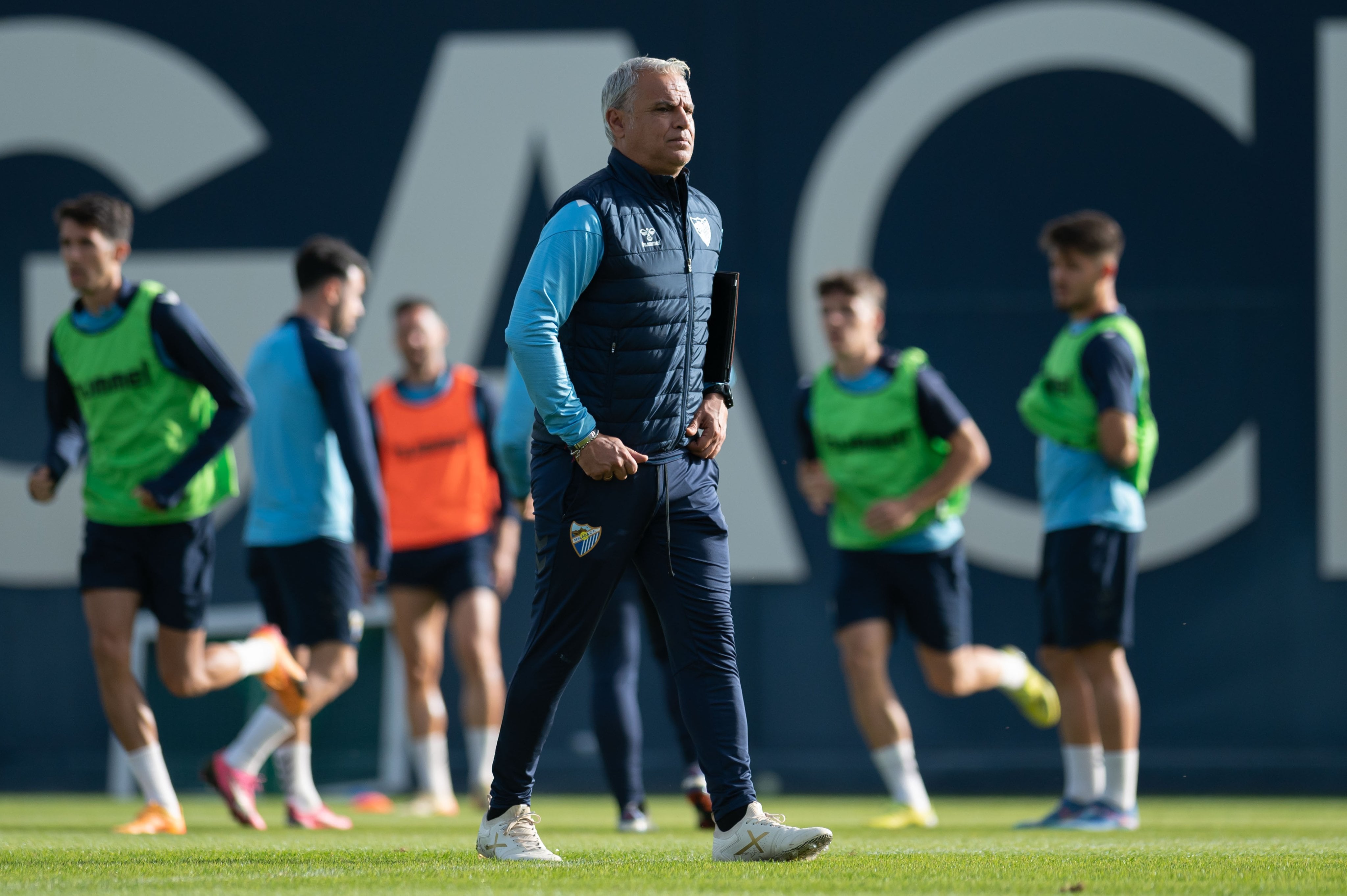 Sergio Pellicer, durante un entrenamiento del Málaga