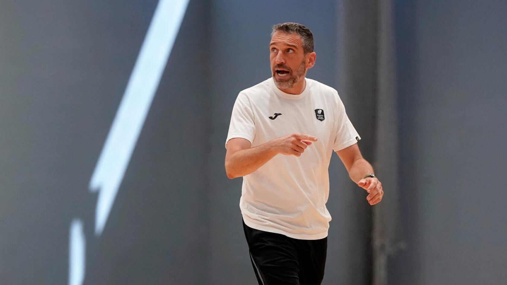 Ibon Navarro, en el entrenamiento del viernes del Unicaja