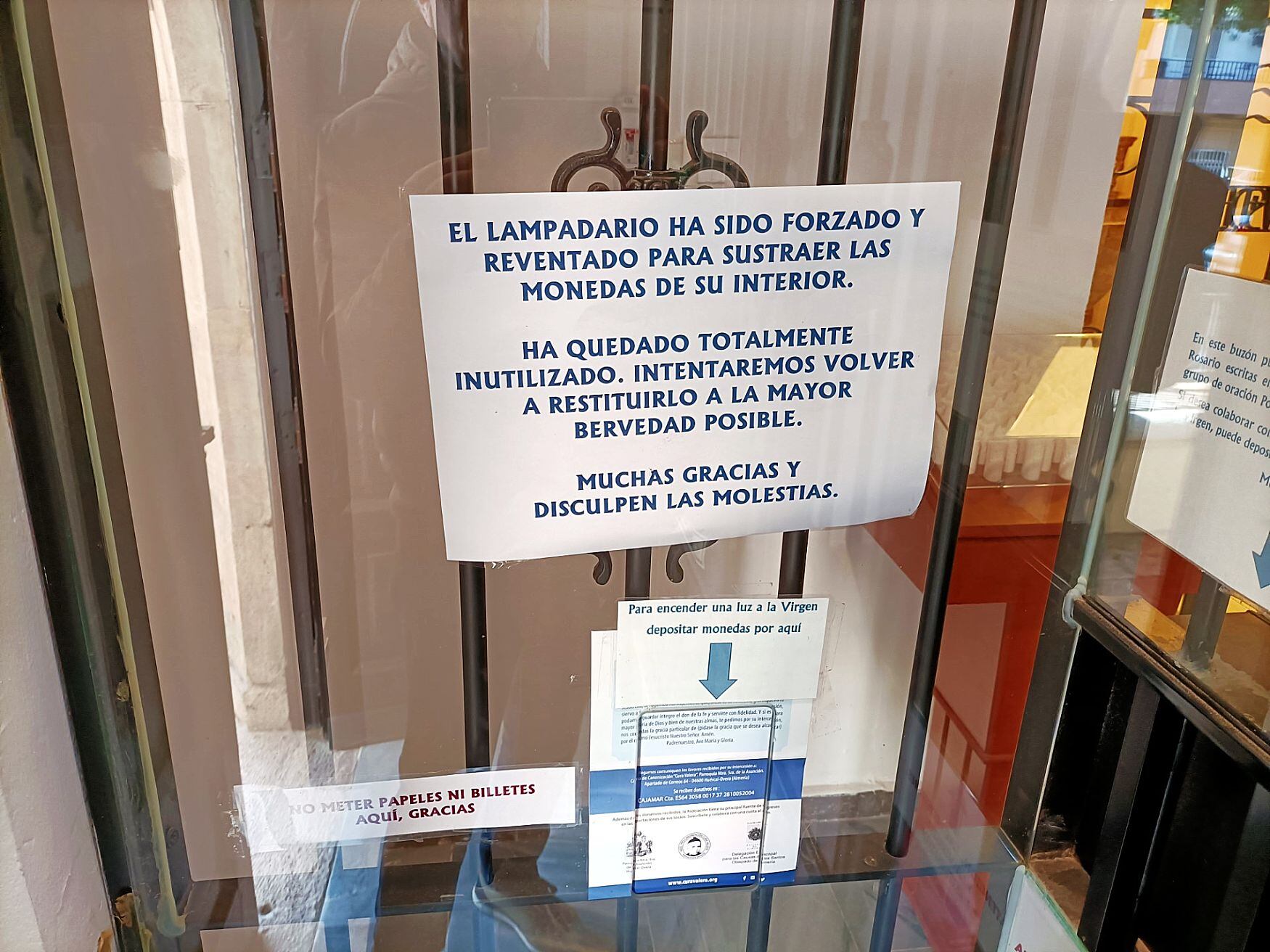 Los daños toca repararlos mientras se revisa el vídeo del robo.