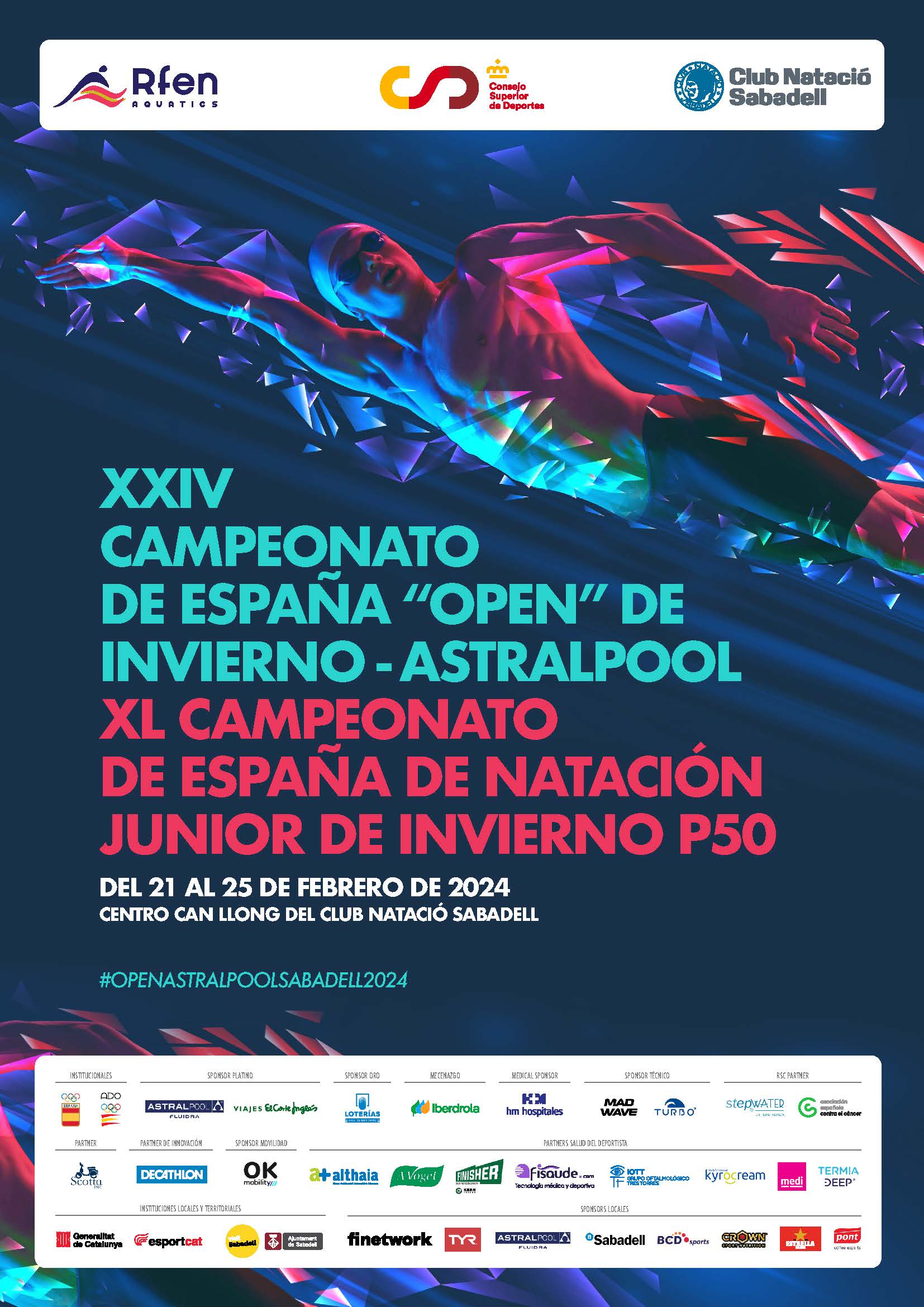 Sabadell sede acogerá el Campeonato de España de invierno de natación