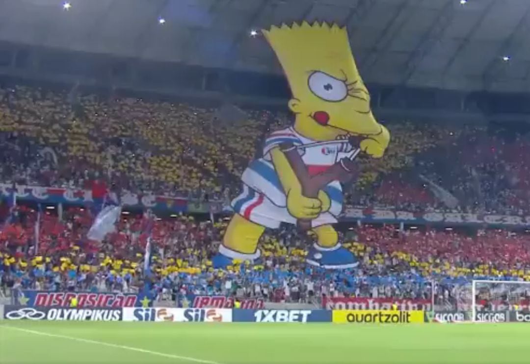 Bart Simpson en uno de lso fondos del estadio