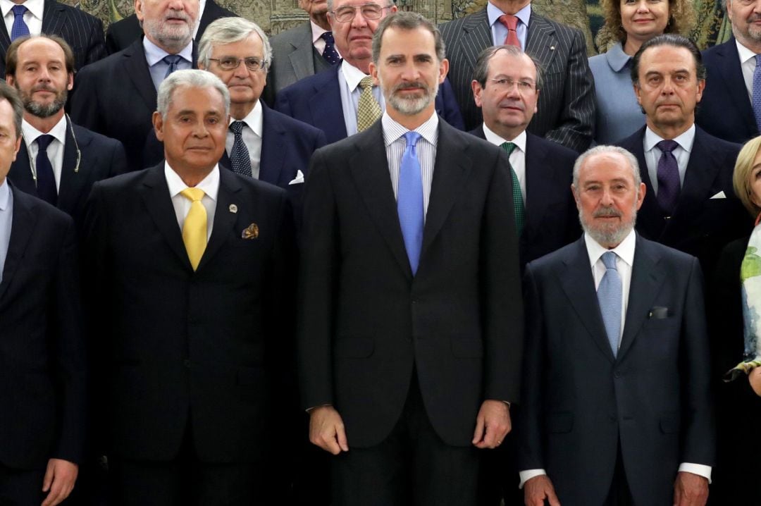 El Rey Felipe VI, durante la audiencia al Comité organizador del World Law Congress of the World Jurist.