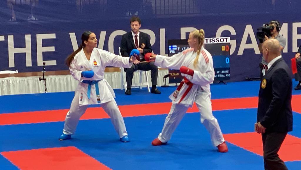 María Torres, en plena competición de los juegos mundiales