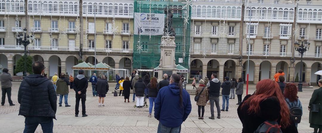 Concentración en María Pita de representantes del sector cultural
