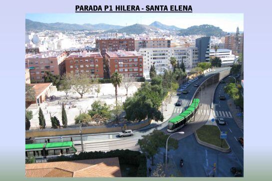 Recreación del paso del metro en sentido al hospital Civil