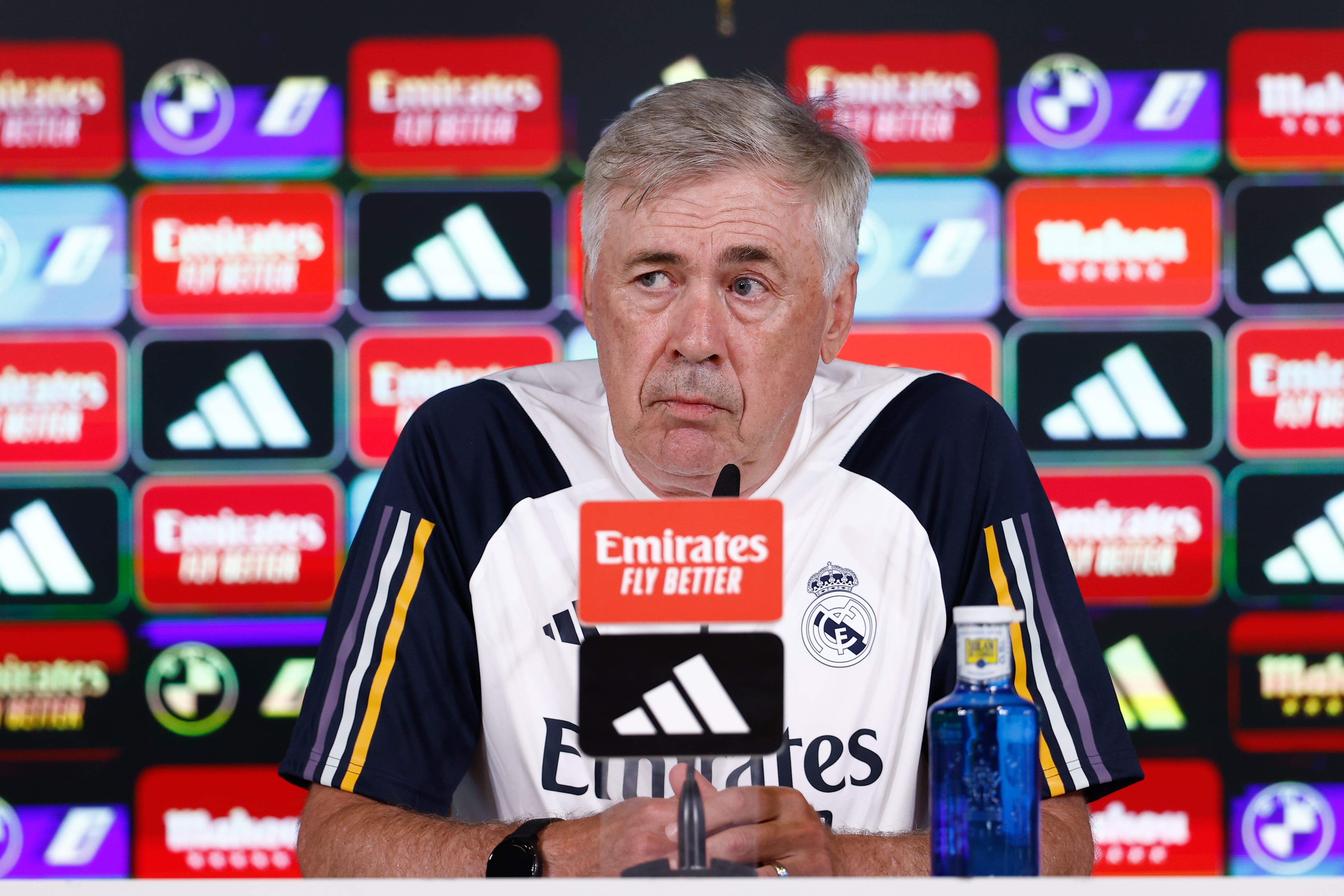 Carlo Ancelotti, durante una rueda de prensa con el Real Madrid en la presente temporada. (Photo By Oscar J. Barroso/Europa Press via Getty Images)