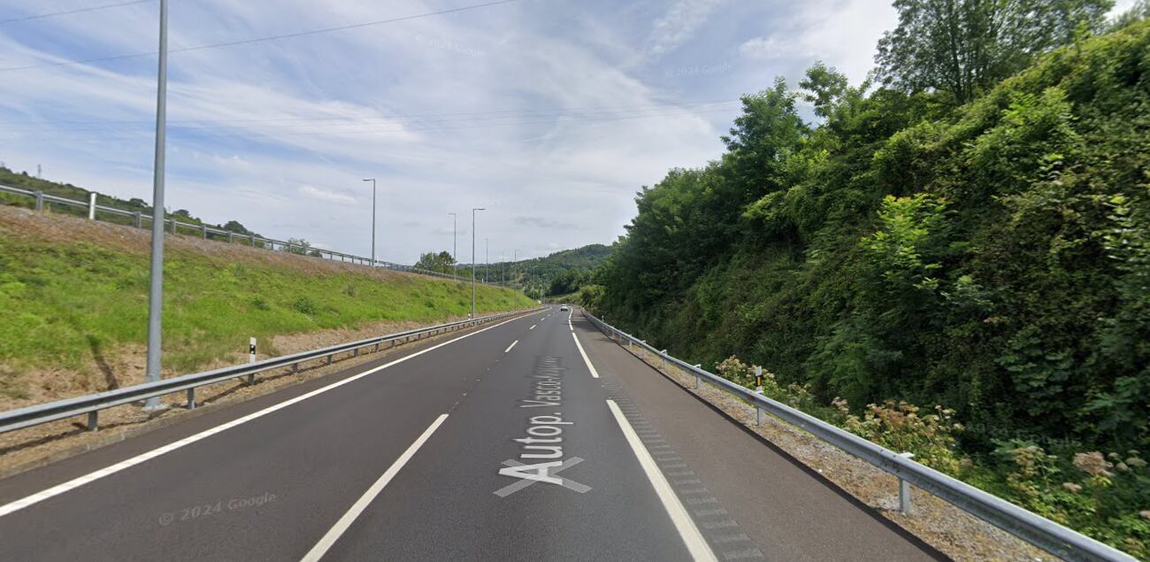 Kilómetro 1 de la AP-68, en sentido Bilbao. Fuente: Google Maps.