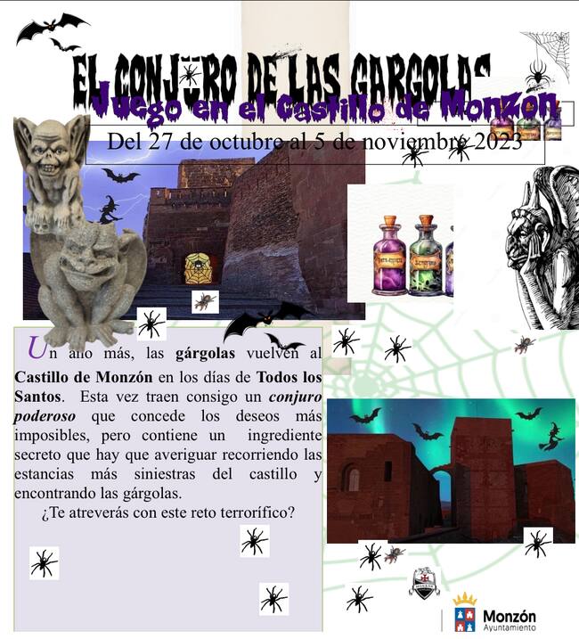 Juego de "El conjuro de las gárgolas" en el castillo de Monzón